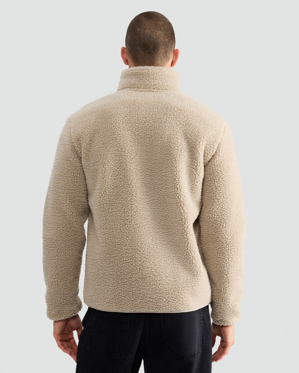 image 1 of F&F Pocket Front Zip Up Fleece Jacket in Cream
