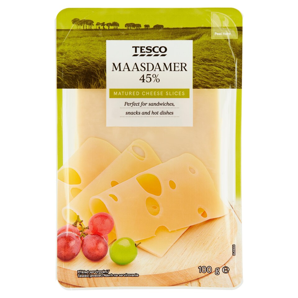 Tesco Maasdamer Matured Cheese Slices 100 g