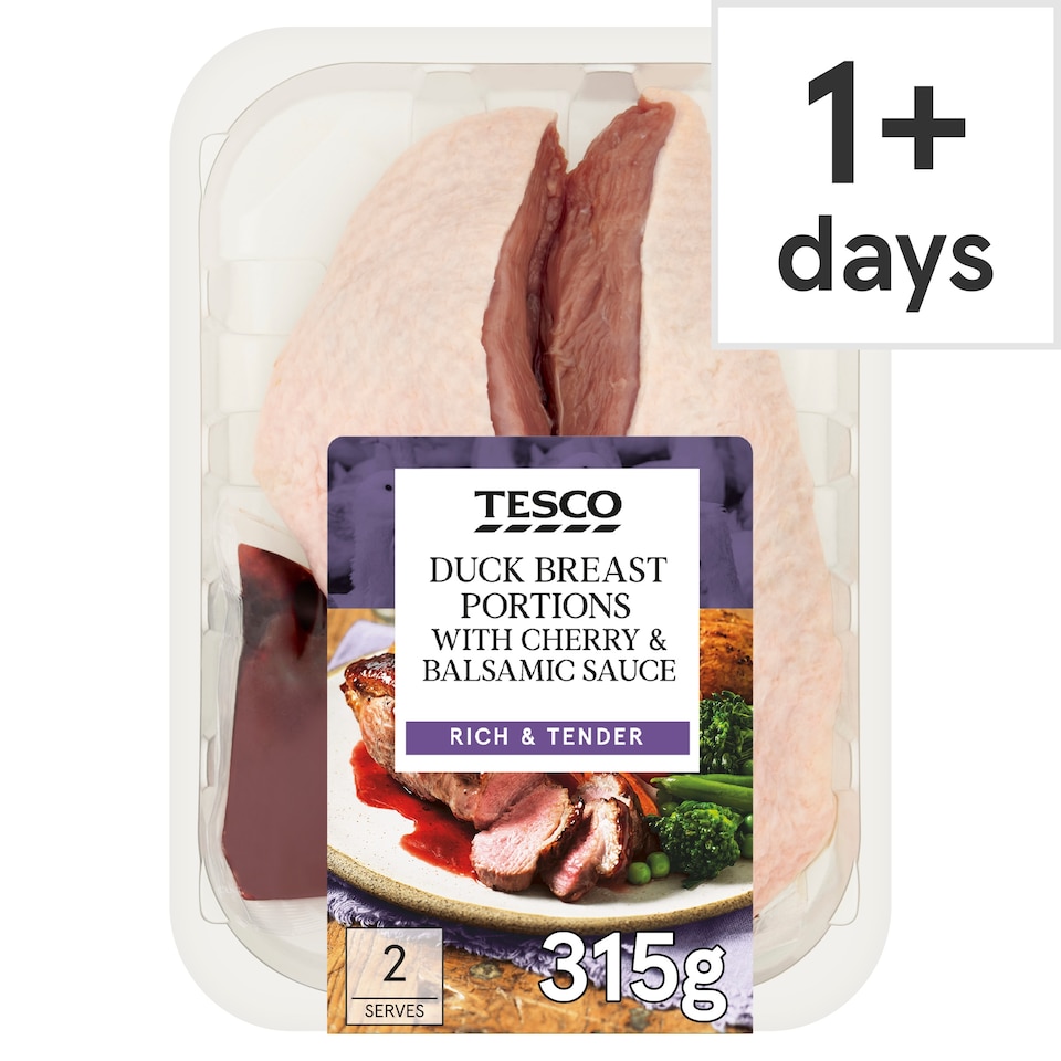 Tesco Duck Breast Portions Cherry Balsamic Sauce 315g