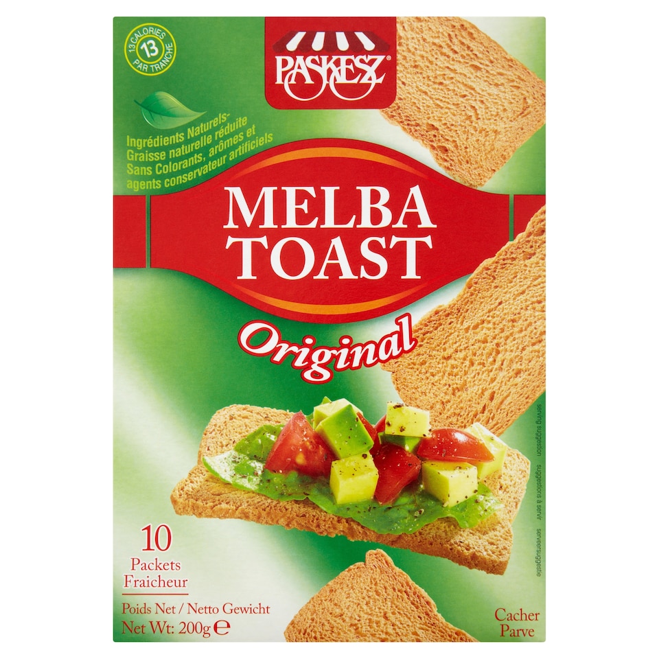 Paskesz Melba Toast Original 10 Pack 200g