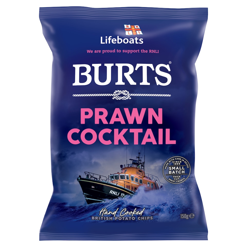 Burts Hand Cooked British Potato Chips - Prawn Cocktail 150g