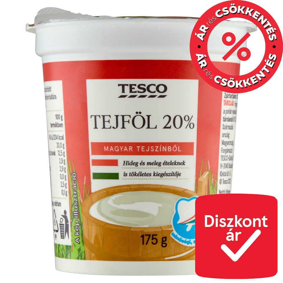 Tesco tejföl 20% 175 g