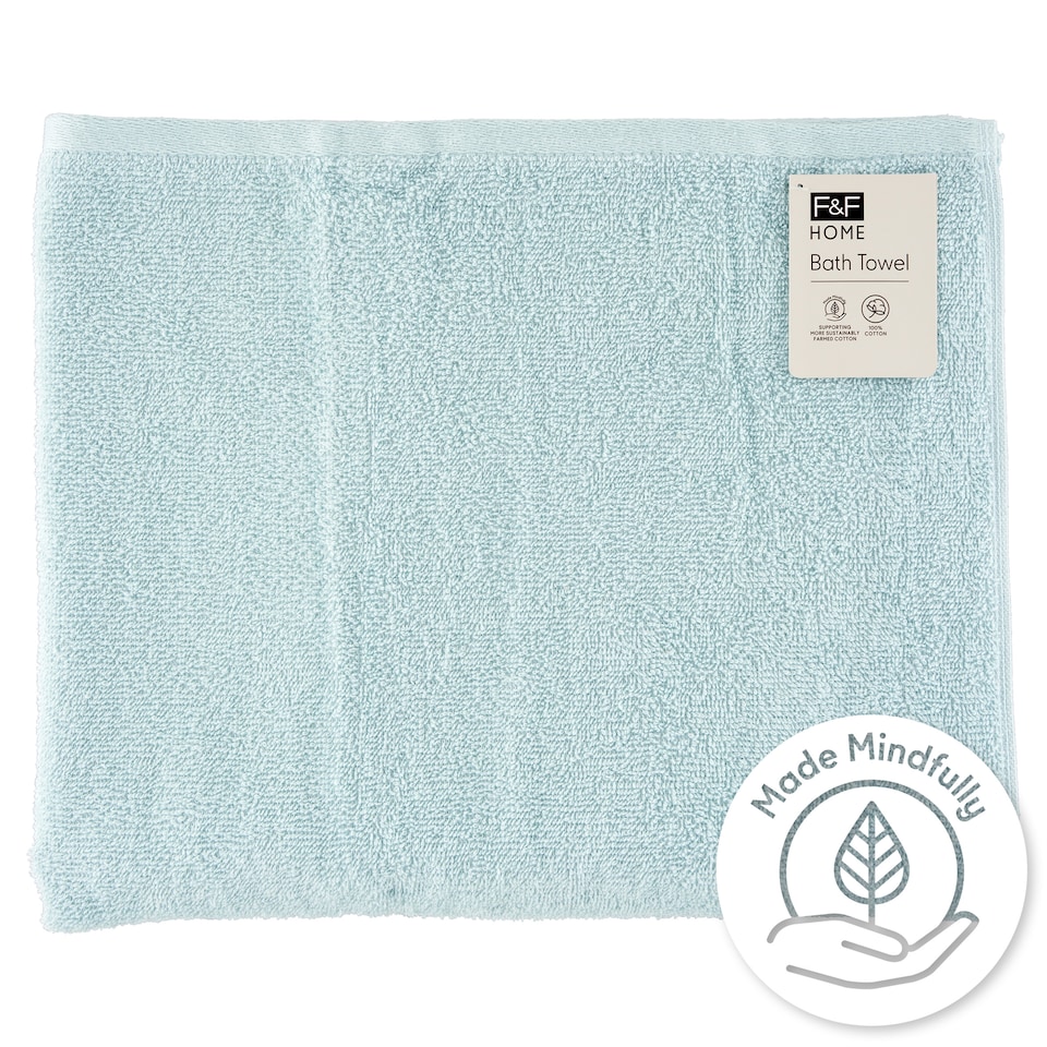 F&F Home Pale Blue Bath Towel 70 cm x 120 cm