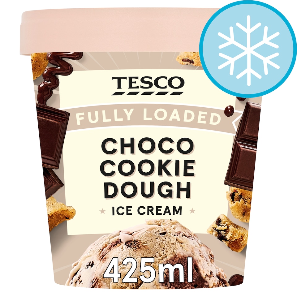 Tesco Fully Loaded Choco Cookie Dough Ice Cream 425ml