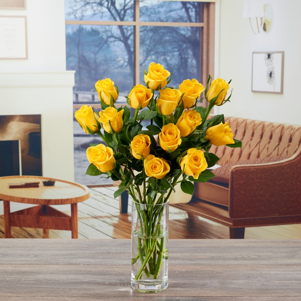 image 1 of Tesco Yellow Roses Flowers Bouquet