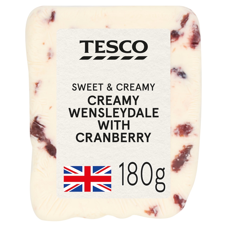 Tesco Creamy Wensleydale With Cranberry 180G