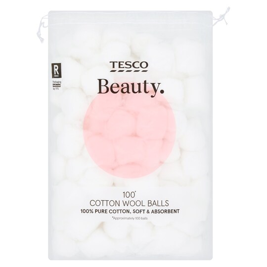 Tesco Beauty Cotton Wool Balls 100 Pack Tesco Groceries