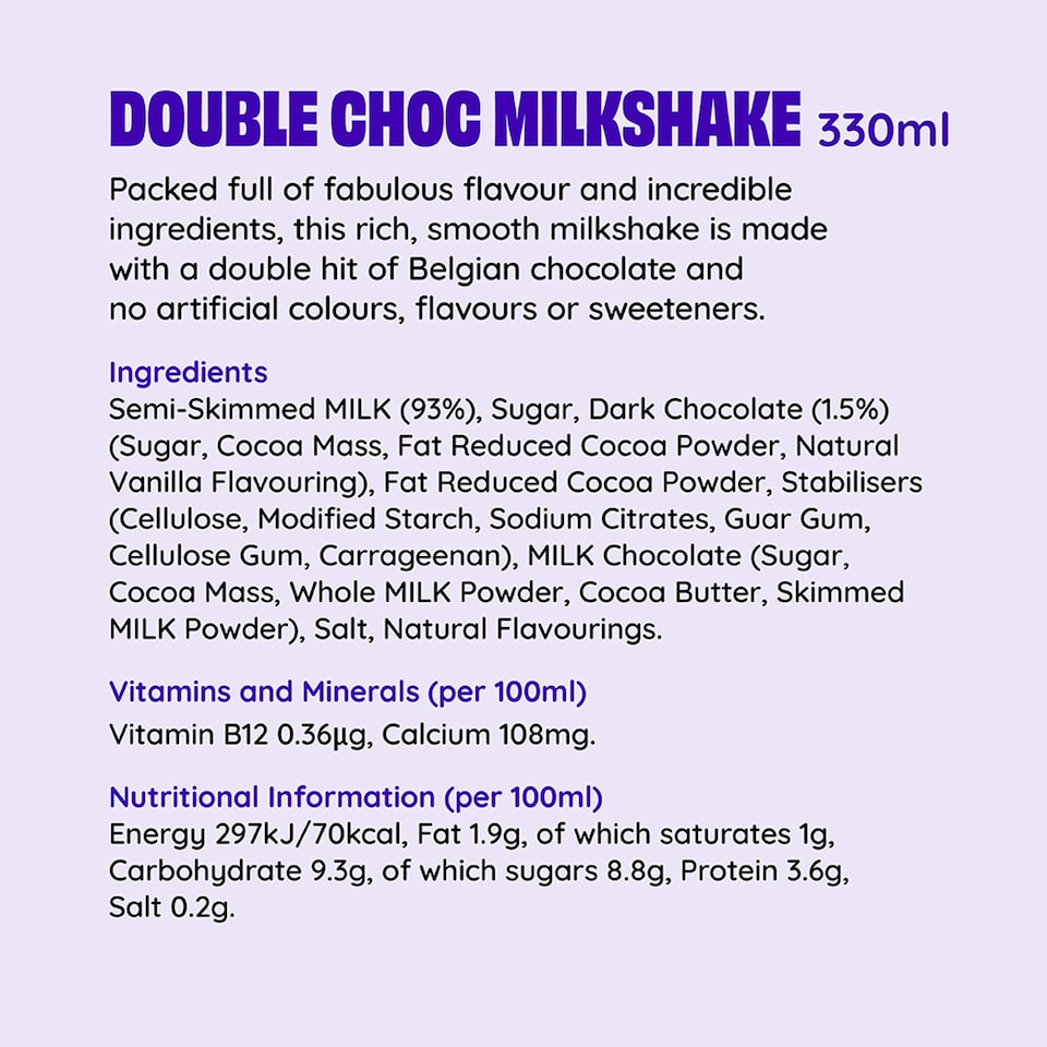 image 1 of Shaken Udder Double Choc Milkshake 330ml