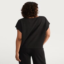OThread & Co. Women's V-Neck Crop Top – Soft Stretch Short Sleeve Tee For Casual Wear