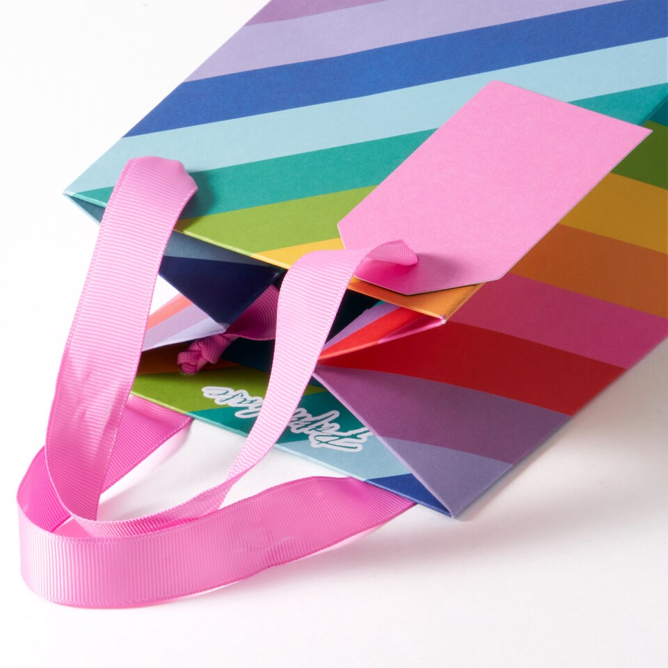 image 1 of Paperchase Rainbow Bottle Gift Bag
