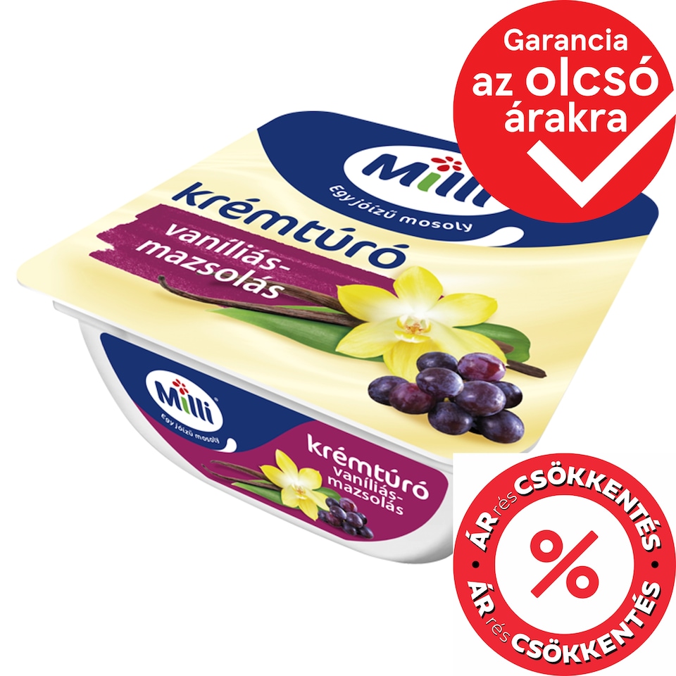 Milli vaníliás-mazsolás krémtúró 90 g