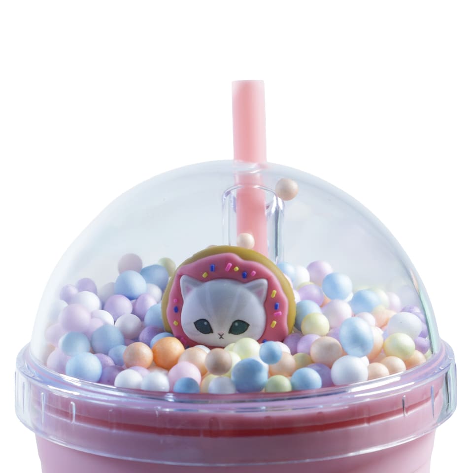 image 1 of Mofusand Water Bottle Cup With Straw 600Ml