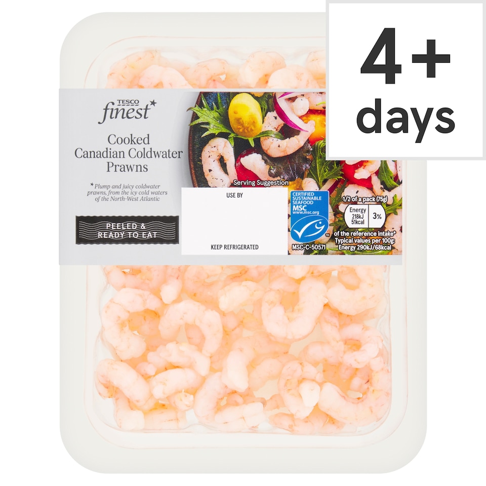 Tesco Finest Cooked Canadian Coldwater Prawns 150g
