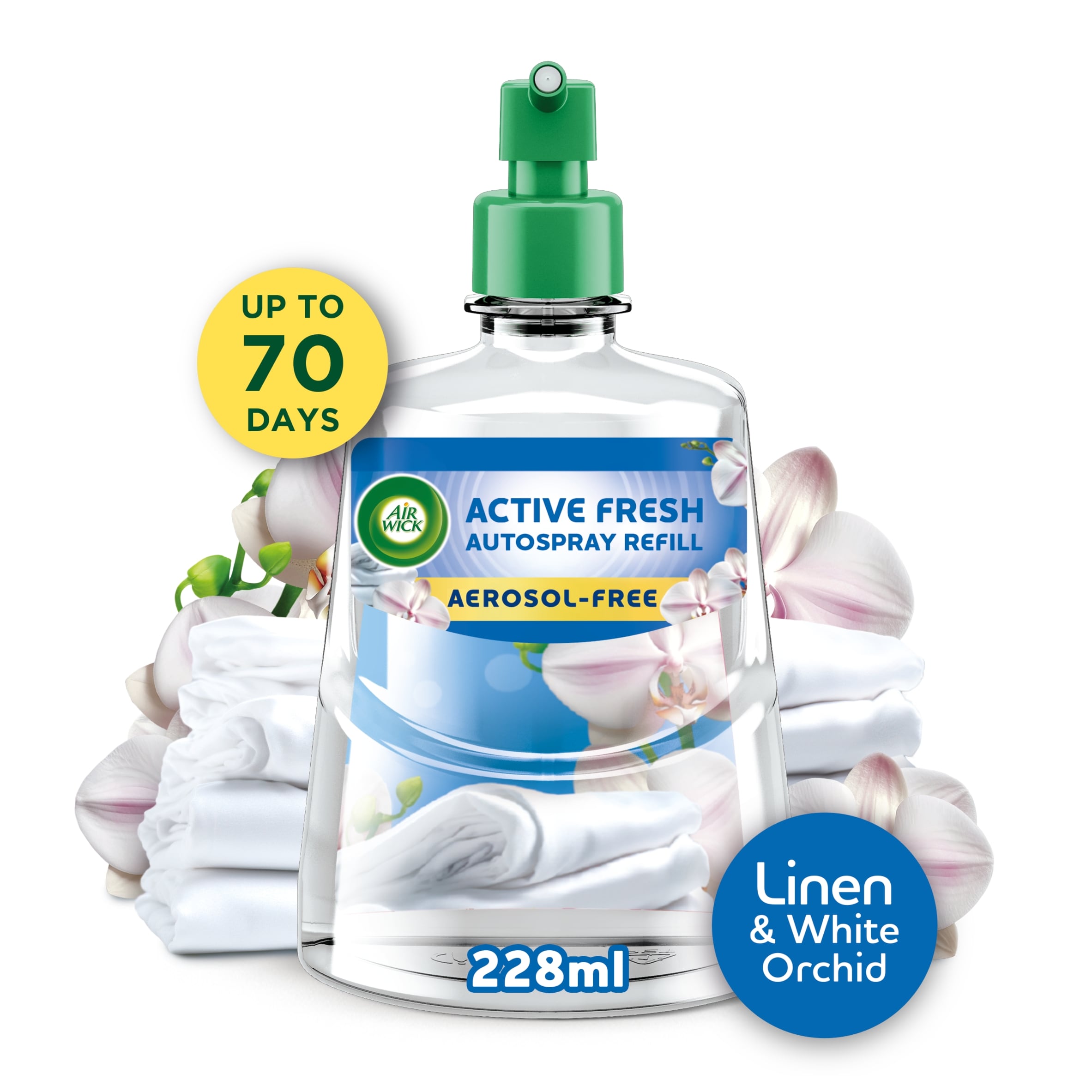 Air Wick Active Fresh Refill Fresh Linen & White Orchid Air Freshener 228ml