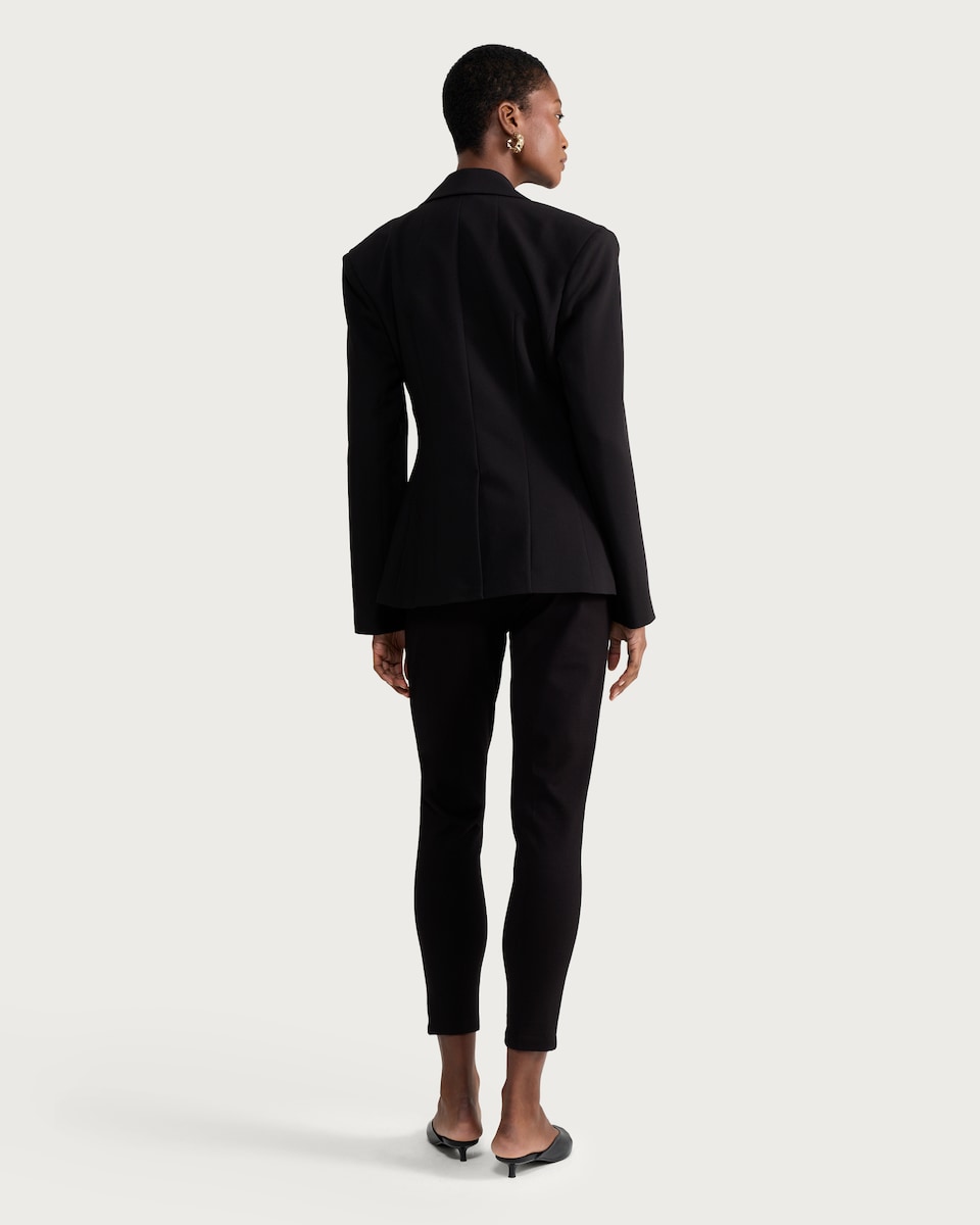 image 1 of F&F Ponte Tailored Fitted Trousers in Black