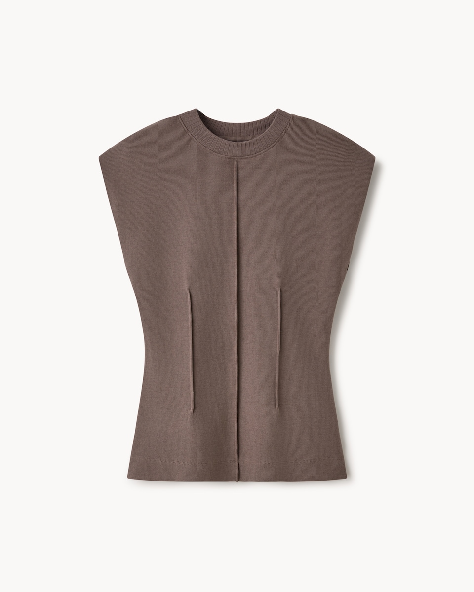 image 1 of F&F Brushed Seam Co-ord Top in Brown