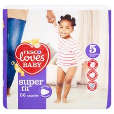 Tesco Loves Baby Superfit Size 5 Economy Pack 36