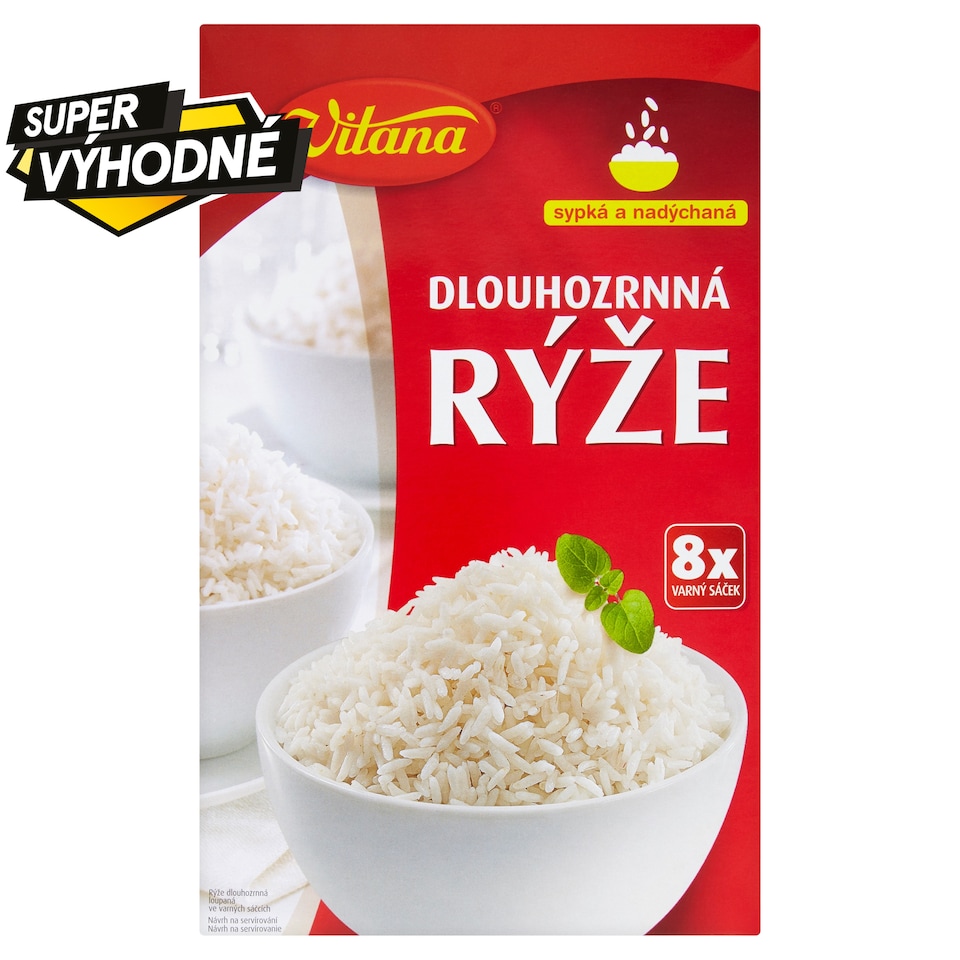 Vitana Rýže dlouhozrnná 8 x 100g