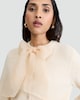 image 1 of The F&F Edit Textured Bow Detail Cardigan with Wool in Neutral