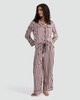 image 1 of F&F CoolEase™ Stripe Print Shirt and Trousers Pyjamas in Cream