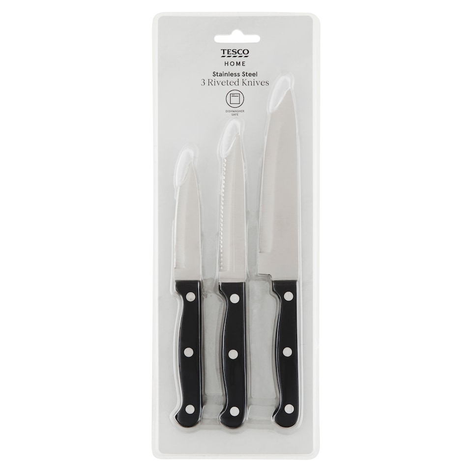 Tesco Home Riveted Knife 3 pcs
