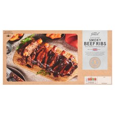Tesco Finest Slow Cooked Smoky Beef Ribs with Truffle & Mustard Sauce 1.05Kg 