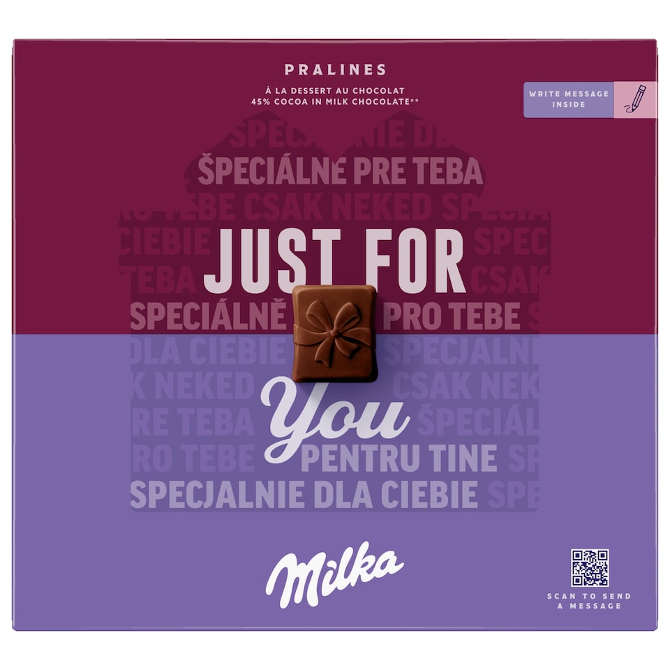 image 1 of Milka Just for You Box of Chocolates, Cocoa Filling 110 g
