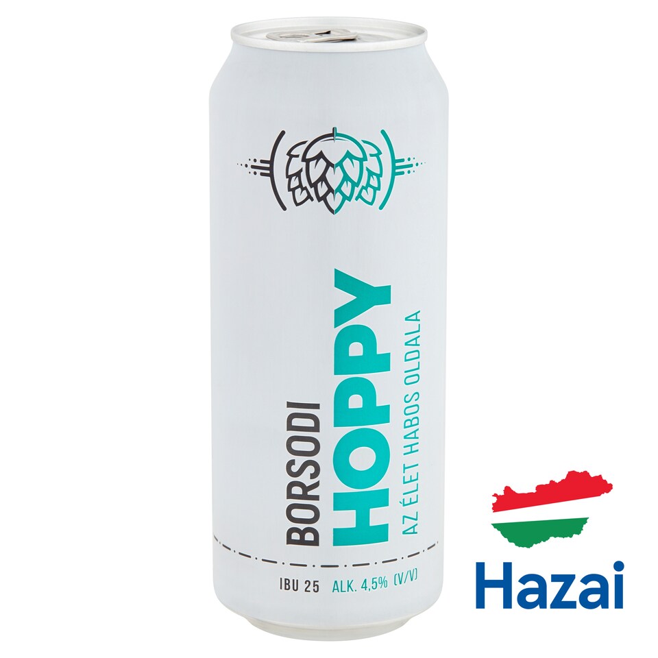 Borsodi Hoppy világos sör 4,5% 0,5 l
