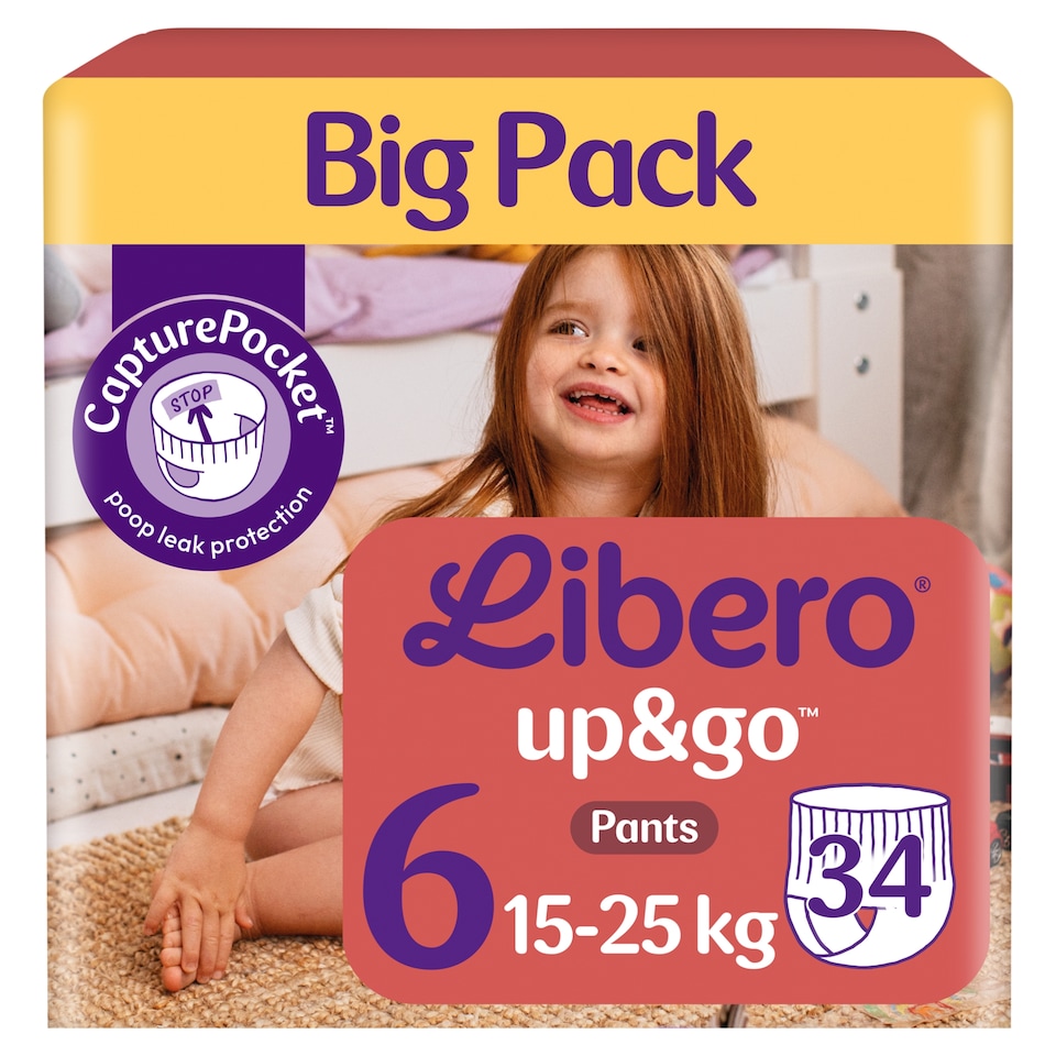 Libero Up&Go Big Pack bugyipelenka, méret: 6, 15-25 kg, 34 db  1. kép