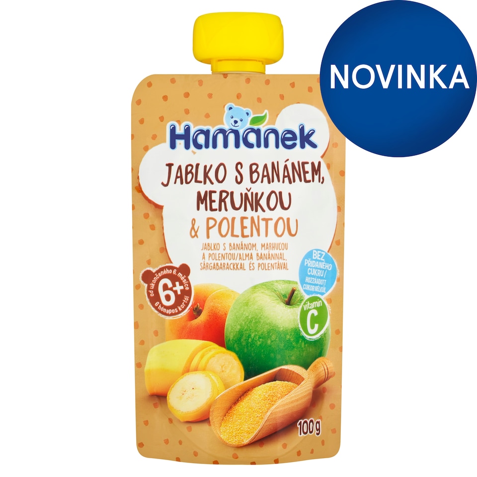 image 1 of Hamánek Jablko s banánom, marhuľou a polentou 100 g