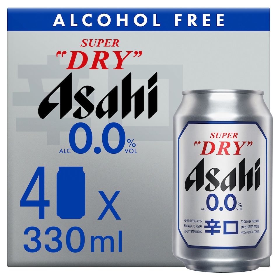 Asahi Super Dry 0% Alcohol Free Beer Lager Cans 4x330ml
