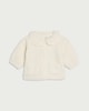 image 1 of F&F Baby Fleece Textured Bow Jacket in Cream