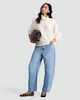 image 2 of F&F Cable Knit Roll Neck Batwing Jumper with Wool in Cream