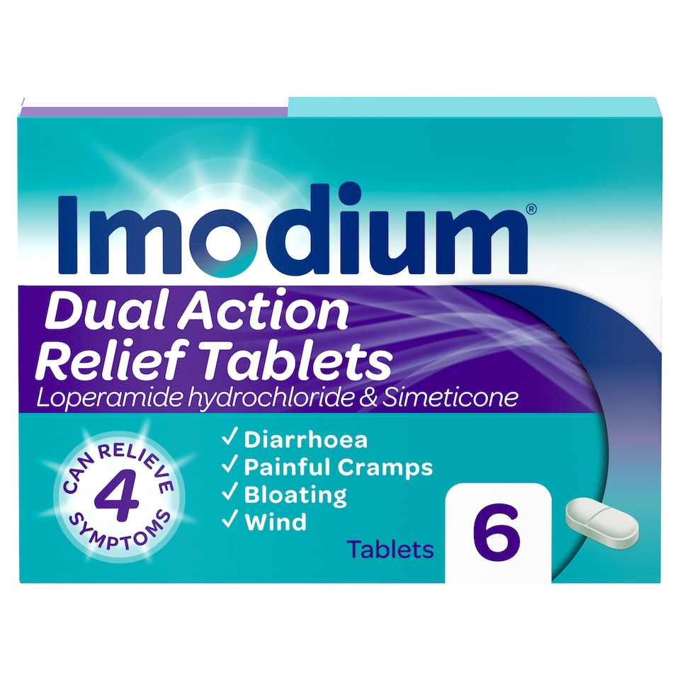 image 1 of Imodium Dual Action Relief From Diarrhoea 6 s