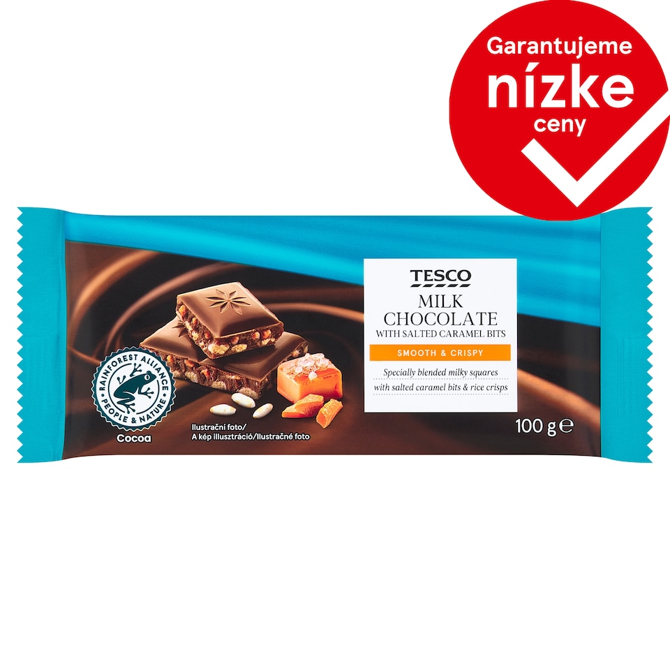Tesco Milk Chocolate with Salted Caramel Bits 100 g