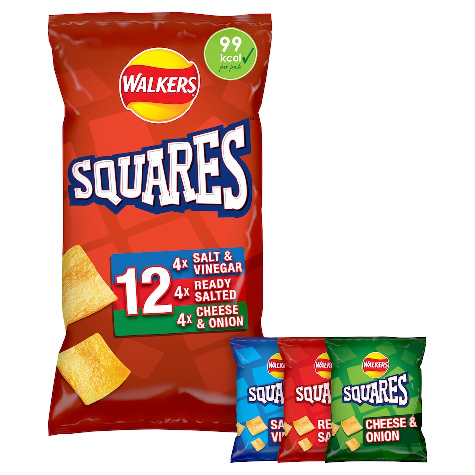 image 1 of Walkers Squares Variety Multipack Crisps 12x22g