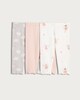 image 1 of F&F Baby 3-Pack Cotton Rich Fairy and Swan Print Leggings in Pink