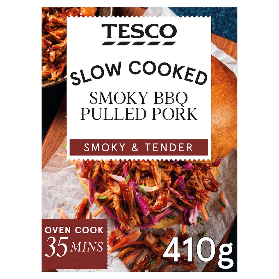 Tesco Slow Cooked Smoky BBQ Pulled Pork 410g 
