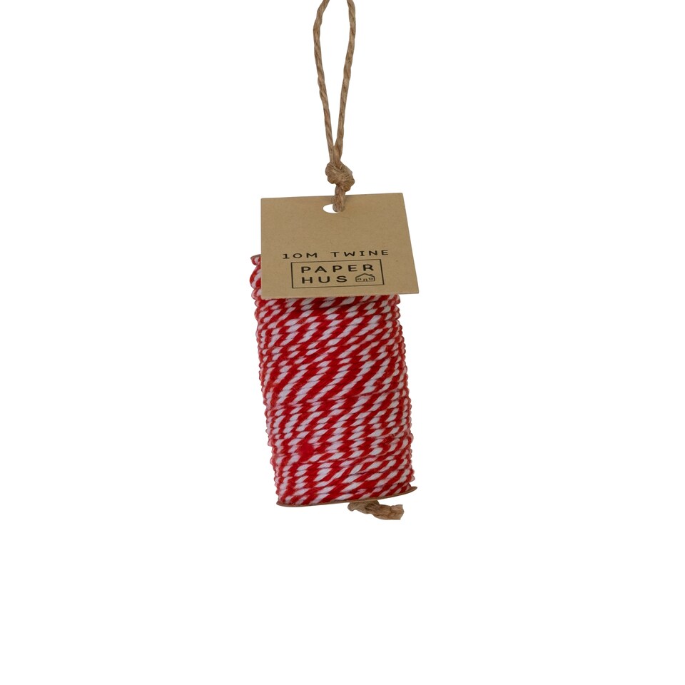 Red & White Parcel Twine 10m
