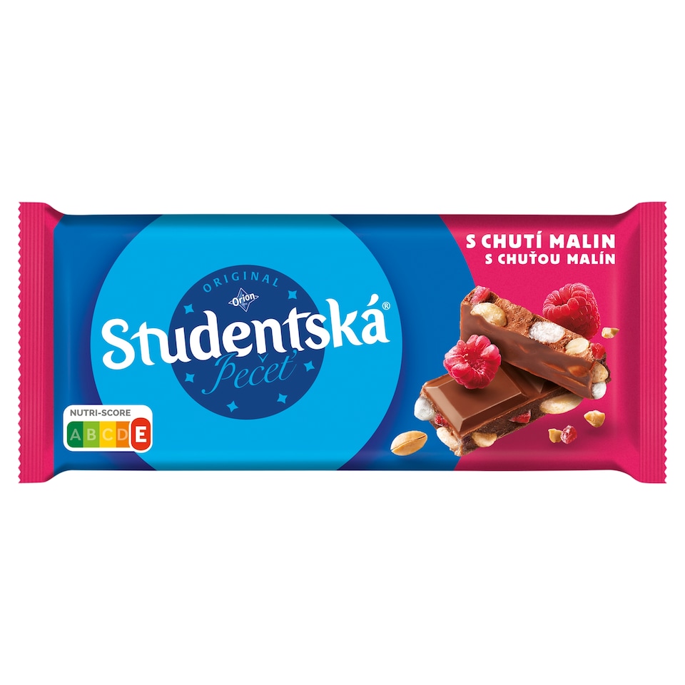 ORION Studentská pečeť Mléčná čokoláda s arašídy, želé a kousky s chutí malin 170g