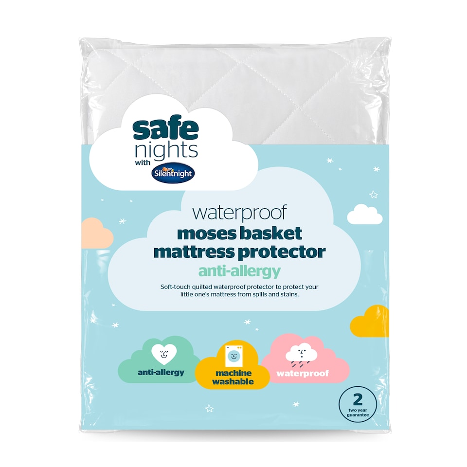 image 1 of Silentnight Water Proof Moses Basket Mattress Protector