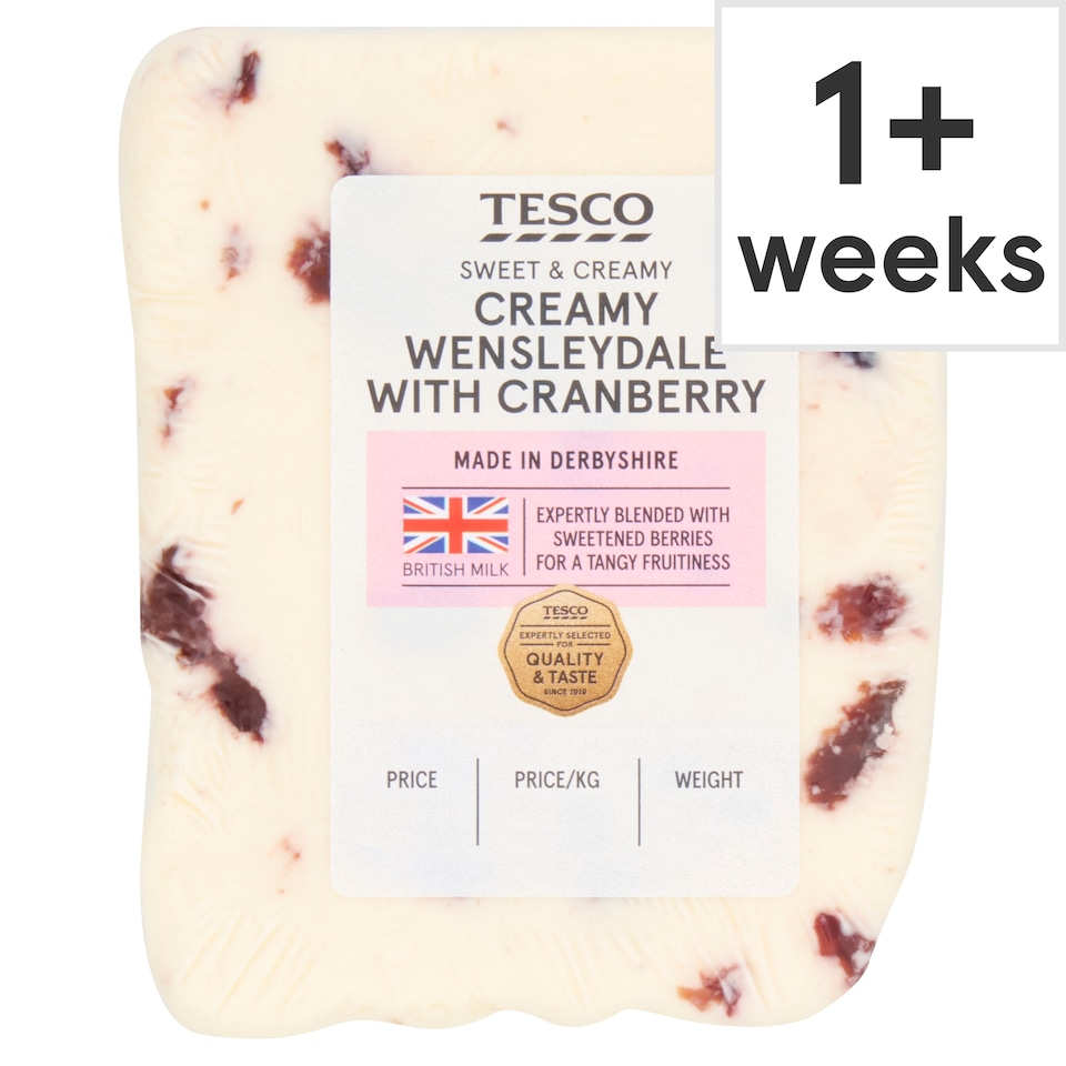 Tesco Creamy Wensleydale With Cranberry 180G