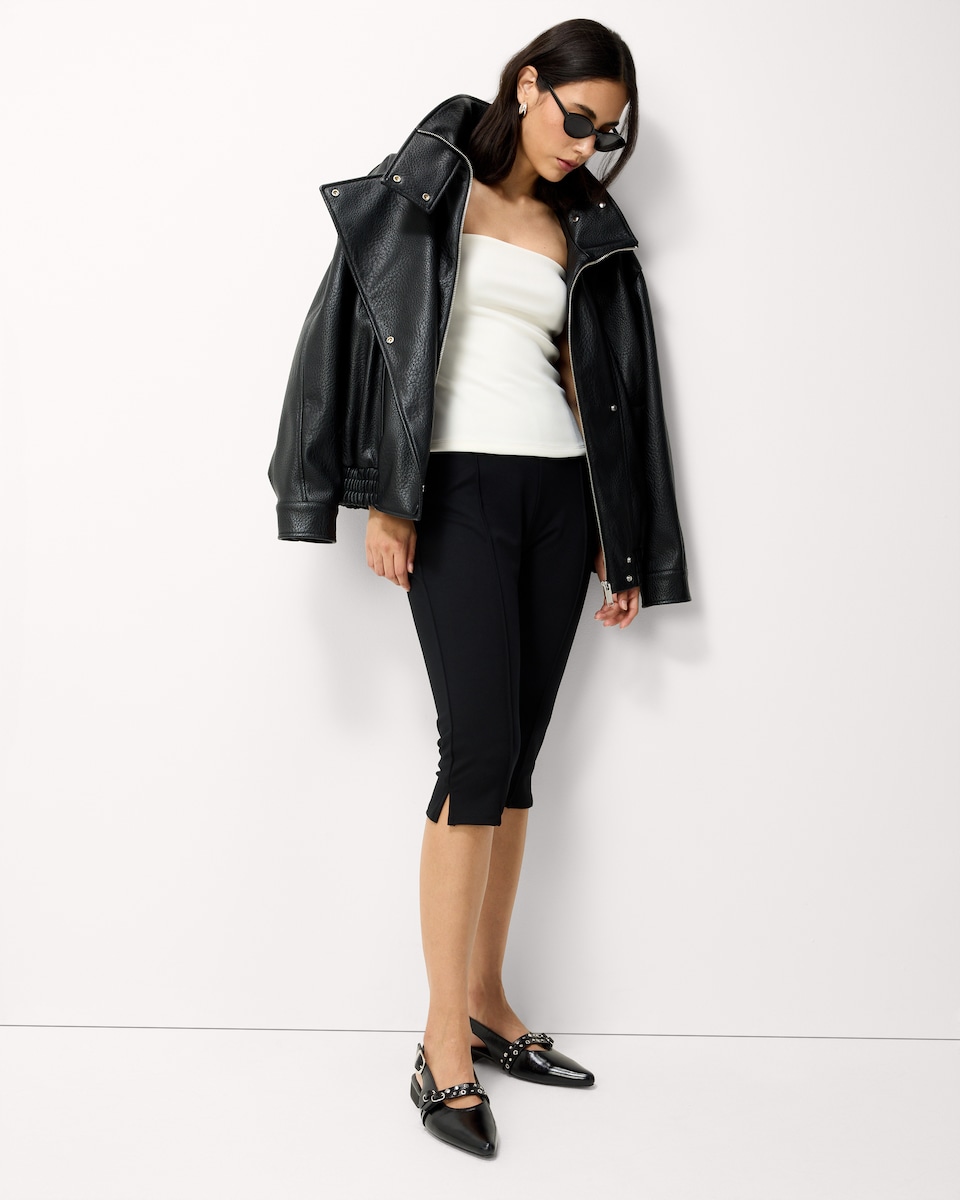 image 1 of F&F Modal Rich Capri Trousers in Black