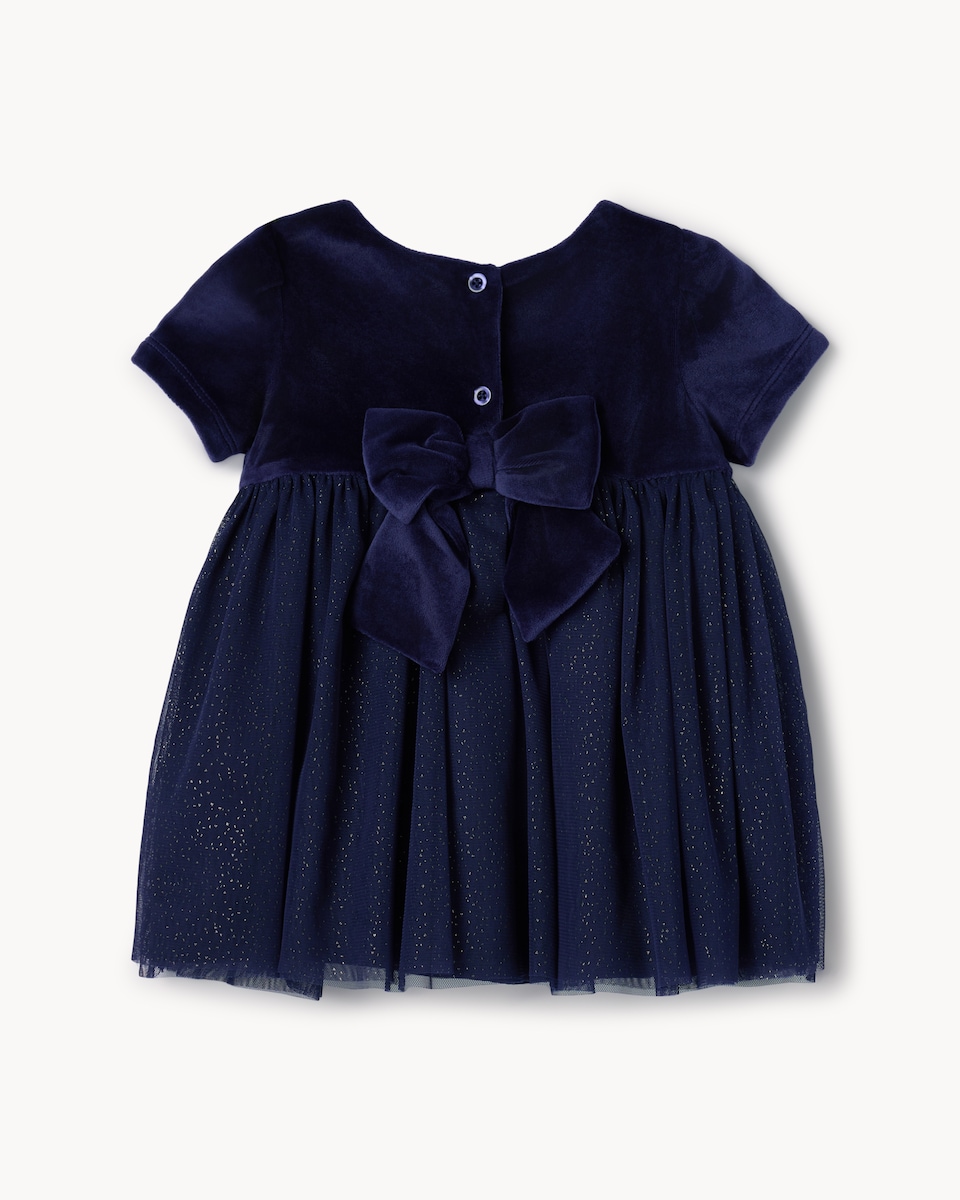 image 1 of F&F Baby Glitter Diwali Dress in Navy