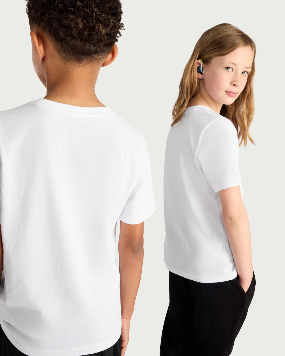 image 1 of F&F School Unisex 2-Pack Pure Cotton T-Shirts in White