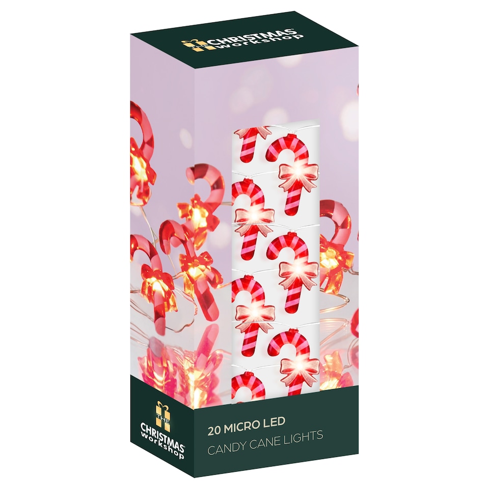image 1 of Christmas Workshop 20 Micro LED Candy Cane Lights