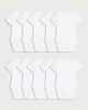 image 1 of F&F Baby 10-Pack Pure Cotton Short Sleeved Bodysuit in White