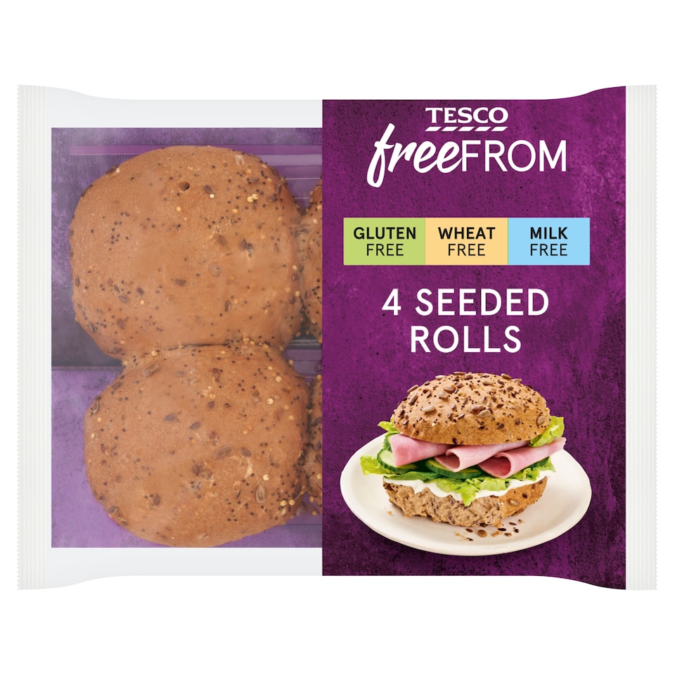 Tesco Free From Seeded Rolls 4 Pack