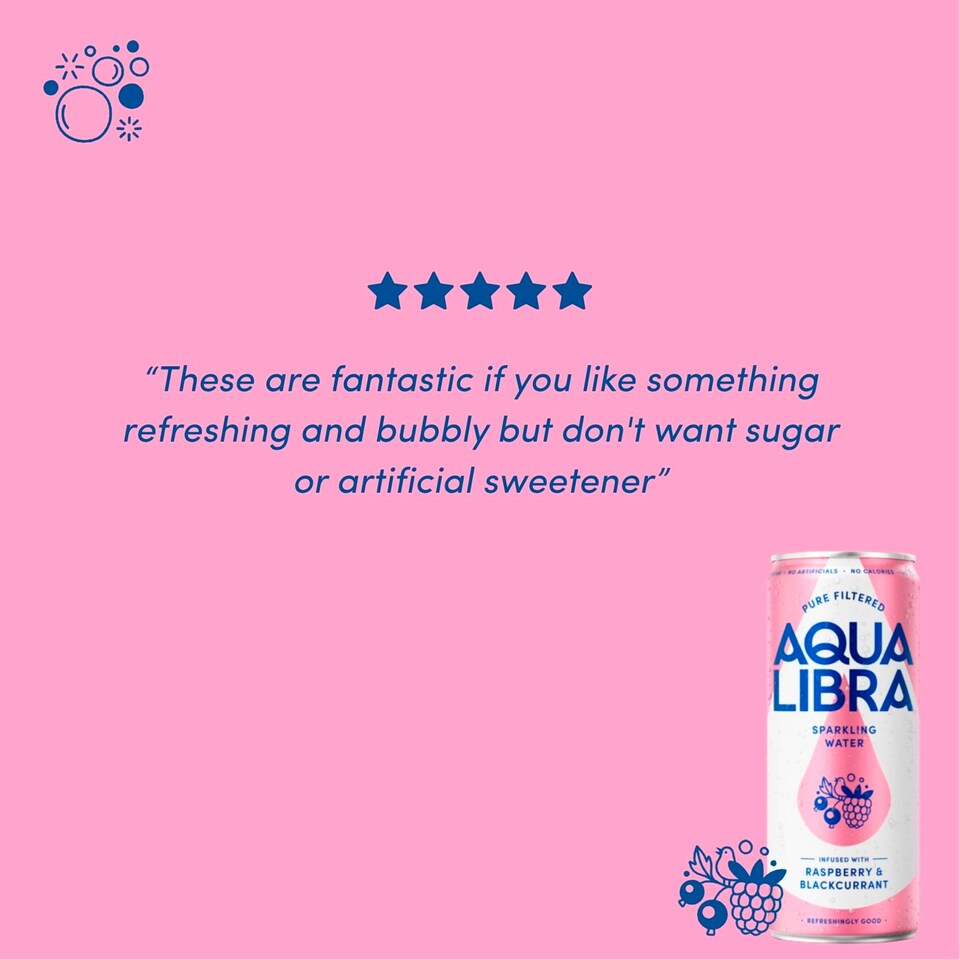 image 1 of Aqua Libra Sparkling Water Raspberry and Blackcurrant 330m