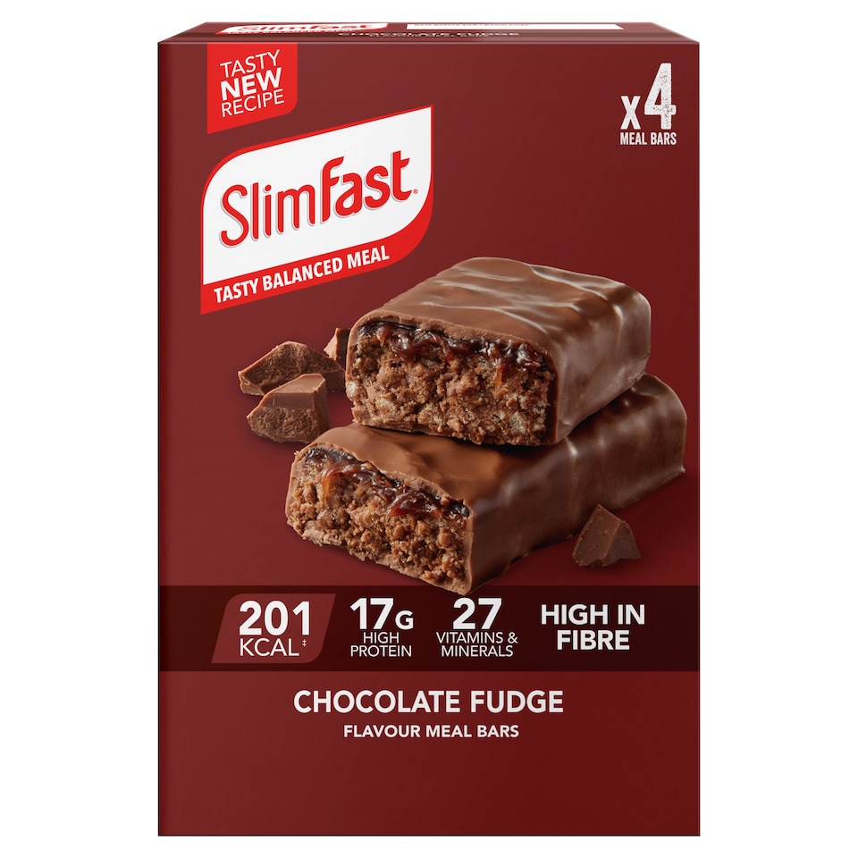 SlimFast Meal Replacement Bars Chocolate Fudge (4x60g)